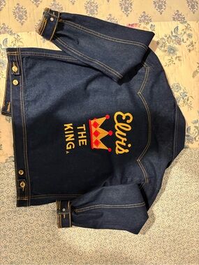 RARE Vintage 80s Murjani Denim Jacket - Elvis Is King Embroidered - Size M